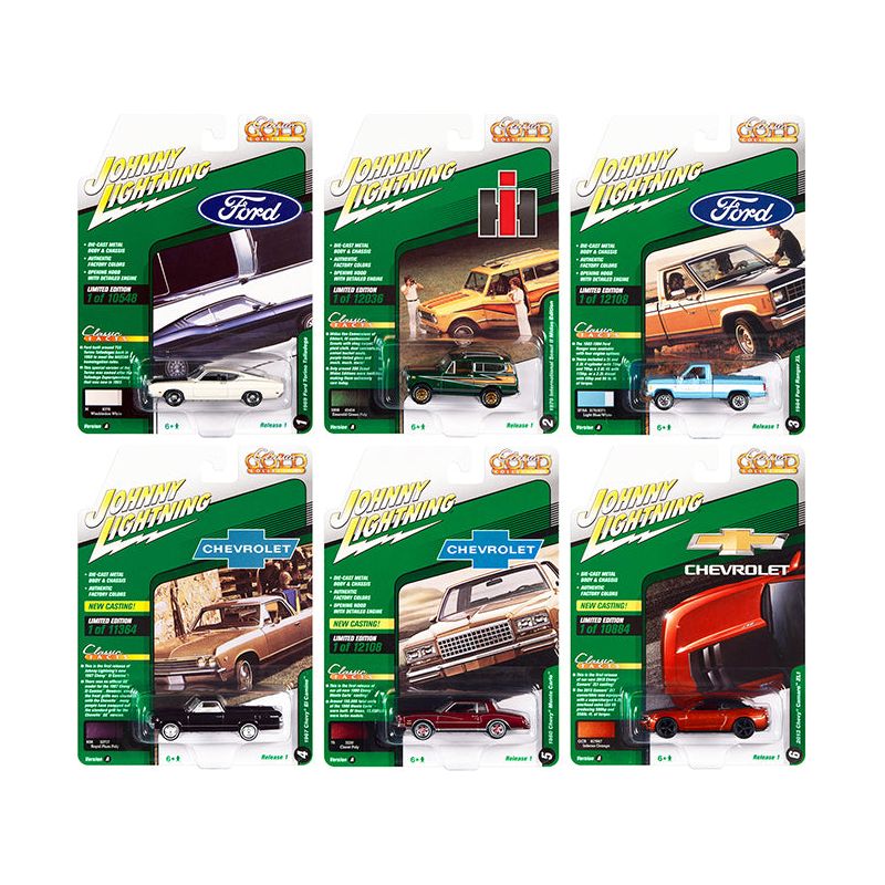 "Classic Gold Collection" 2022 Set A of 6 Cars Release 1 1/64 Diecast Model Cars by Johnny Lightning