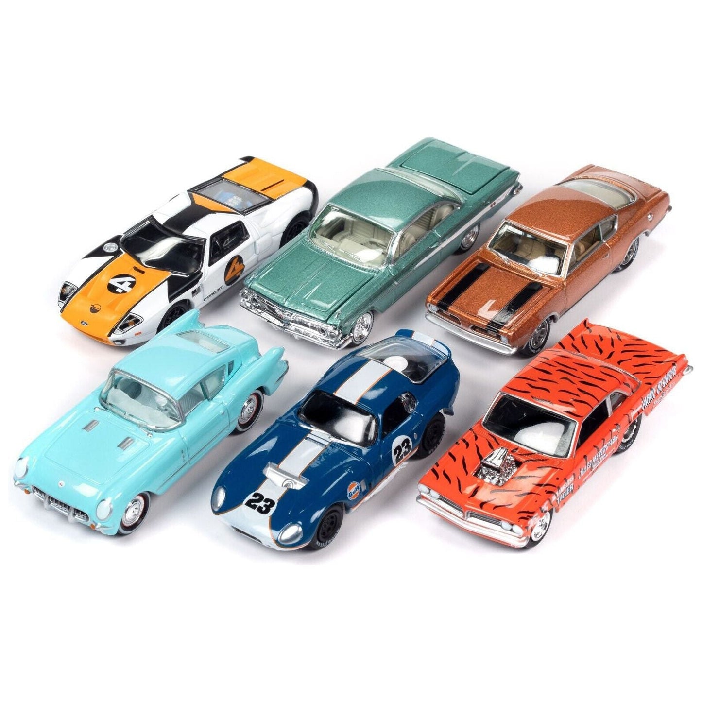 "Classic Gold Collection" 2023 Set B of 6 Cars Release 2 1/64 Diecast Model Cars by Johnny Lightning