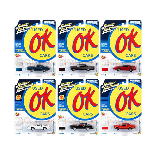 "Muscle Cars USA" 2021 Release 4 "OK Used Cars" Set A of 6 pieces 1/64 Diecast Model Cars by Johnny Lightning