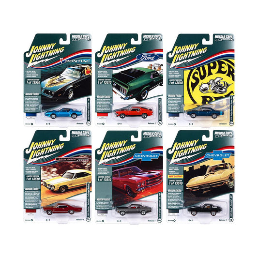 "Muscle Cars USA" 2022 Set B of 6 pieces Release 1 1/64 Diecast Model Cars by Johnny Lightning