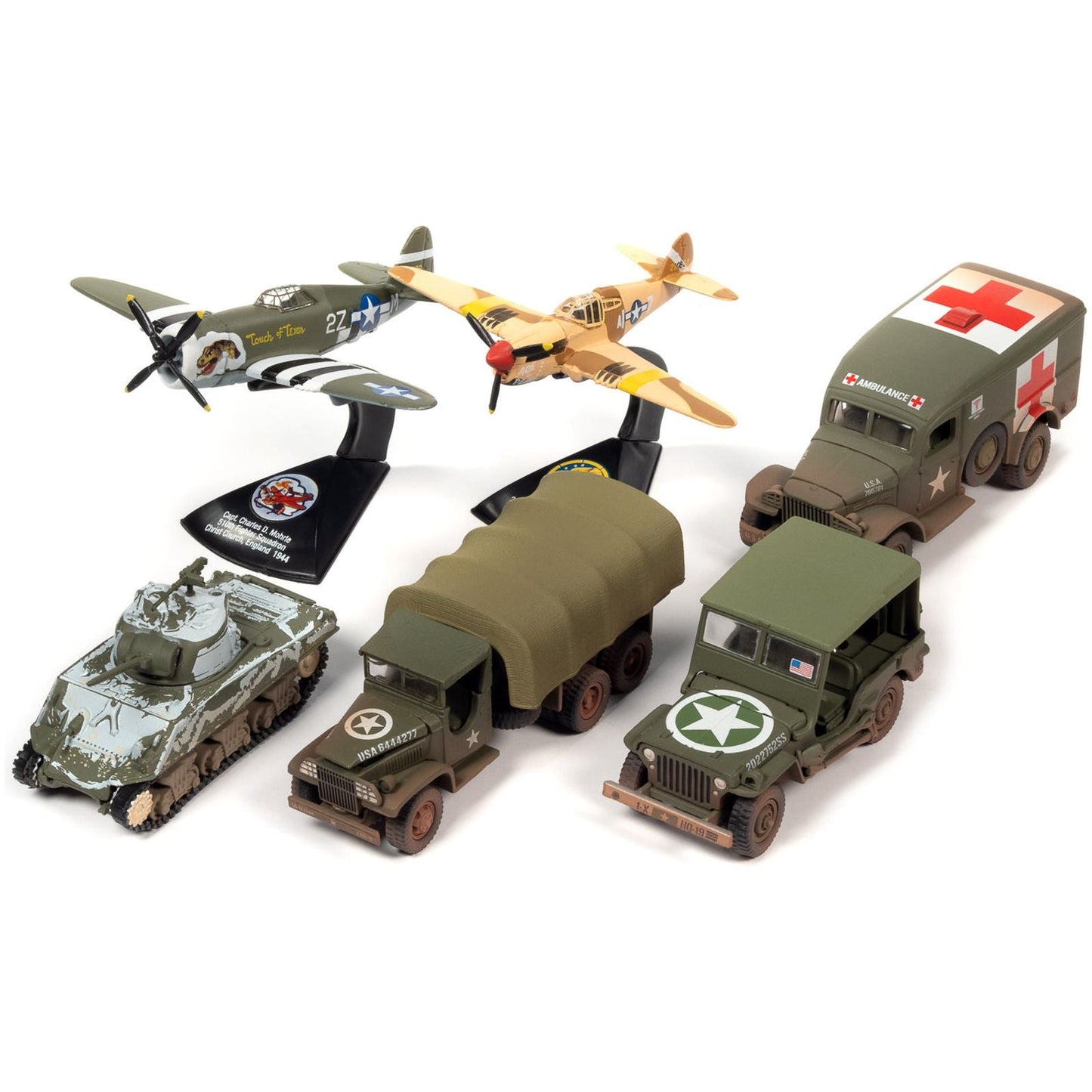 "WWII Warriors: European Theater" Military 2022 Set B of 6 pieces Release 2 Limited Edition to 2000 pieces Worldwide Diecast Model Cars by Johnny Lightning