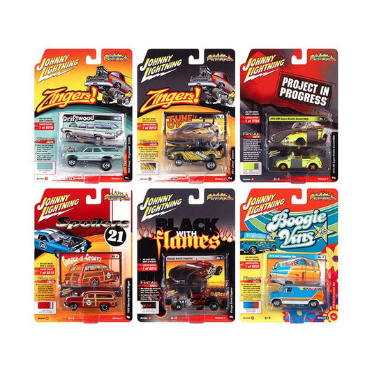 "Street Freaks" 2021 Set A of 6 Cars Release 2 1/64 Diecast Model Cars by Johnny Lightning