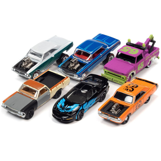 "Street Freaks" 2021 Set B of 6 Cars Release 4 1/64 Diecast Model Cars by Johnny Lightning