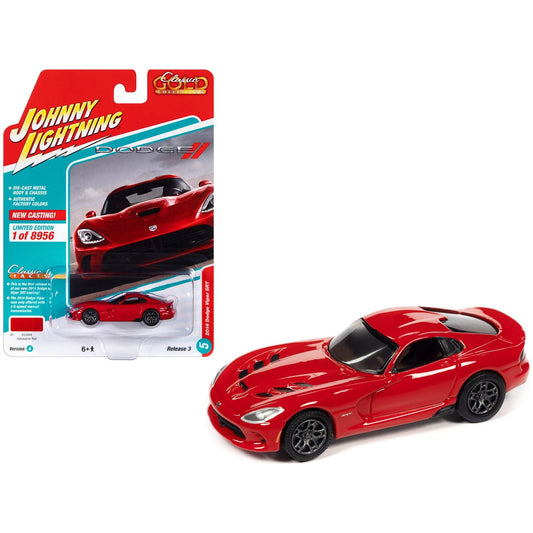 2014 Dodge Viper SRT Adrenaline Red "Classic Gold Collection" Series Limited Edition to 8956 pieces Worldwide 1/64 Diecast Model Car by Johnny Lightning