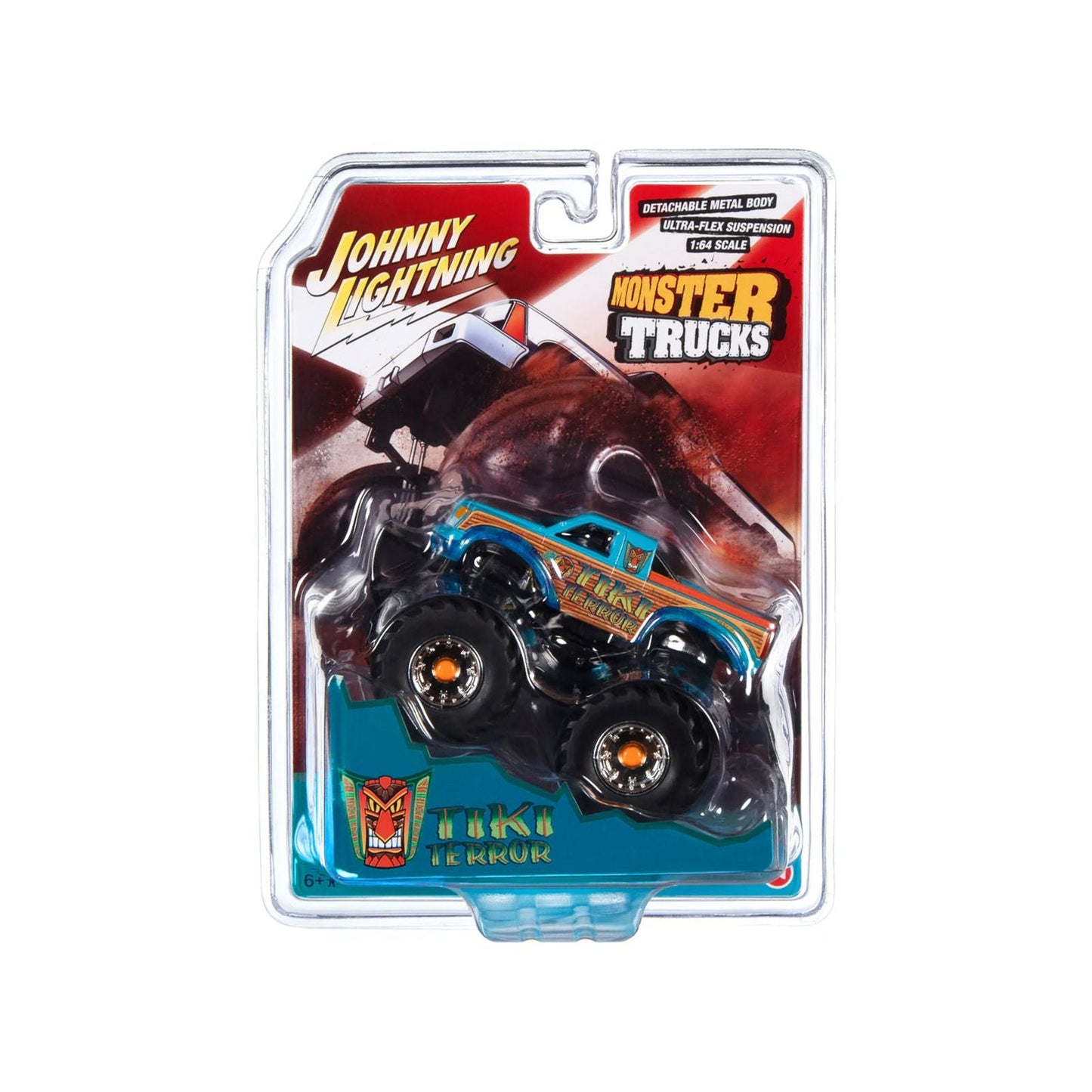 "Tiki Terror" Monster Truck "Who do Voo Doo?" with Black Wheels "Monster Trucks" Series 1/64 Diecast Model by Johnny Lightning