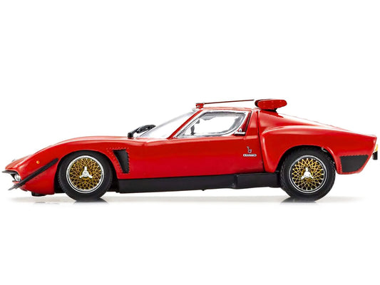 Lamborghini Miura SVR Red with Black Accents and Gold Wheels 1/43 Diecast Model Car by Kyosho