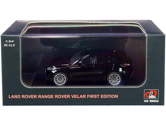 Land Rover Range Rover Velar First Edition with Sunroof Black Metallic 1/64 Diecast Model Car by LCD Models