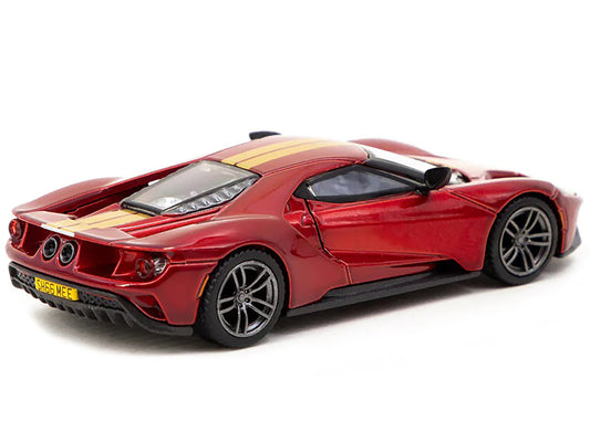 Ford GT Liquid Red Metallic with Gold Stripes "Shmee150 Collection" "Collaboration Model" 1/64 Diecast Model Car by Mini GT & Tarmac Works