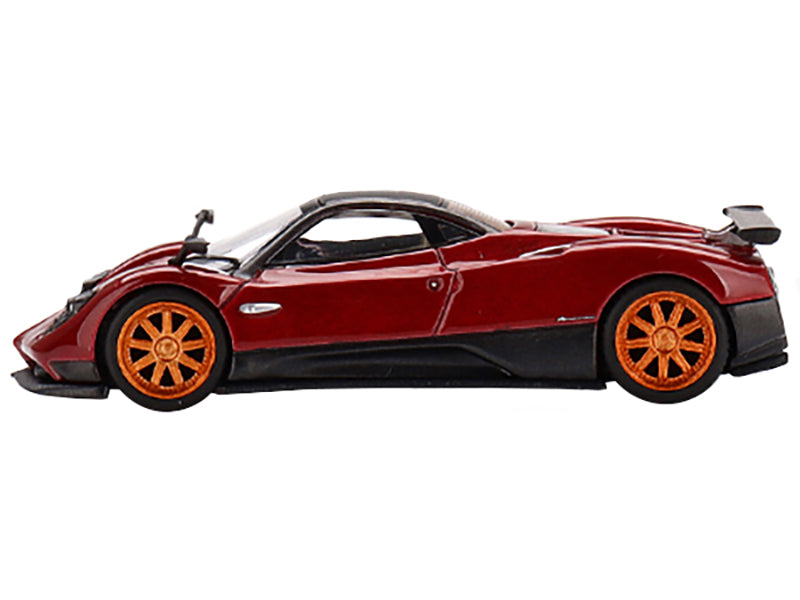 Pagani Zonda F Rosso Dubai Red Metallic with Black Top Limited Edition to 3000 pieces Worldwide 1/64 Diecast Model Car by Mini GT