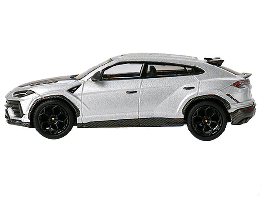 Lamborghini Urus Performante Grigio Nimbus Gray Metallic with Carbon Hood Limited Edition to 5400 pieces Worldwide 1/64 Diecast Model Car by Mini GT