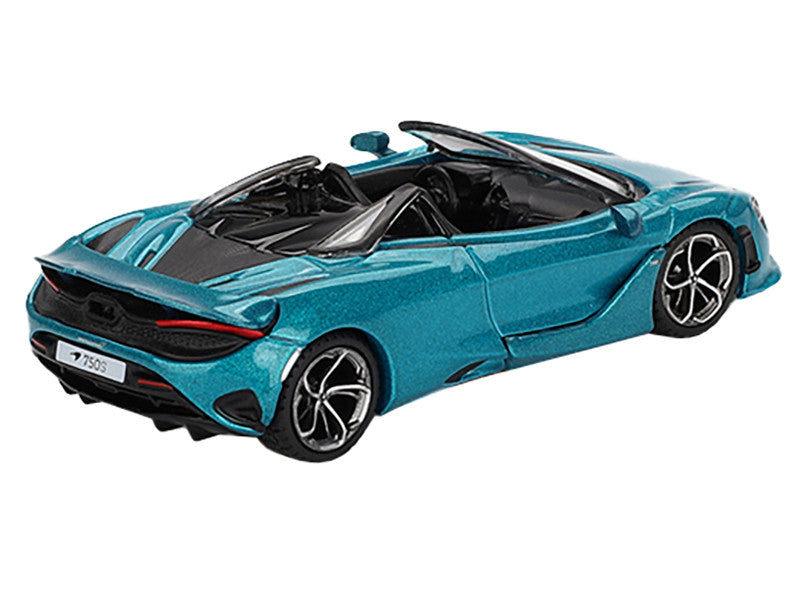 McLaren 750S Spider Belize Blue Metallic Limited Edition 1/64 Diecast Model Car by Mini GT