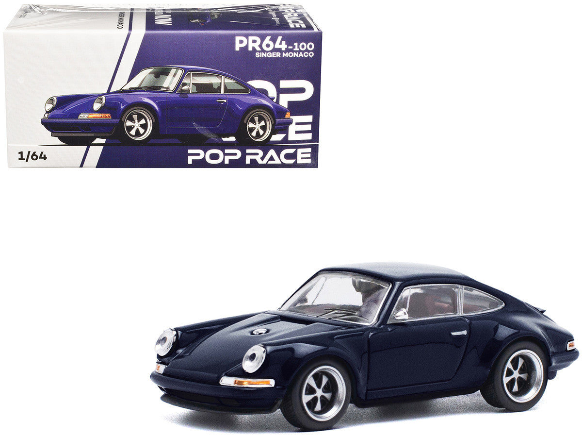 Singer Monaco Midnight Blue 1/64 Diecast Model Car by Pop Race