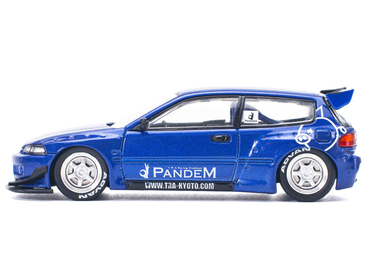 Pandem Civic EG6 RHD (Right Hand Drive) Blue Metallic 1/64 Diecast Model Car by Pop Race