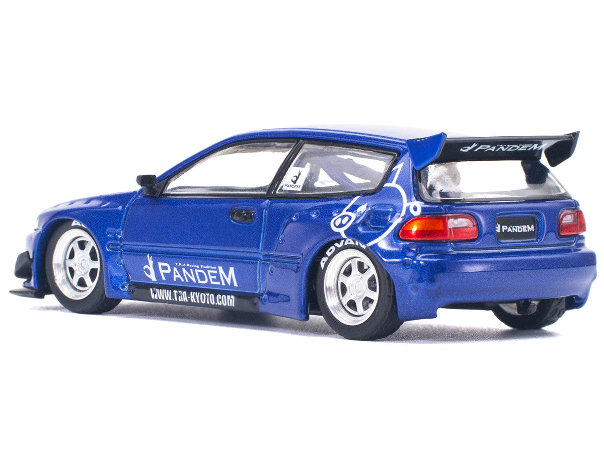 Pandem Civic EG6 RHD (Right Hand Drive) Blue Metallic 1/64 Diecast Model Car by Pop Race