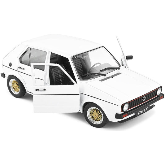 1983 Volkswagen Golf L Custom White with Gold Wheels 1/18 Diecast Model Car by Solido