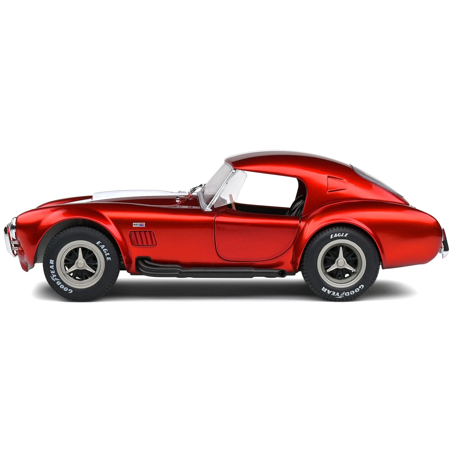 1965 Shelby Cobra 427 MKII Red Metallic with White Stripes 1/18 Diecast Model Car by Solido