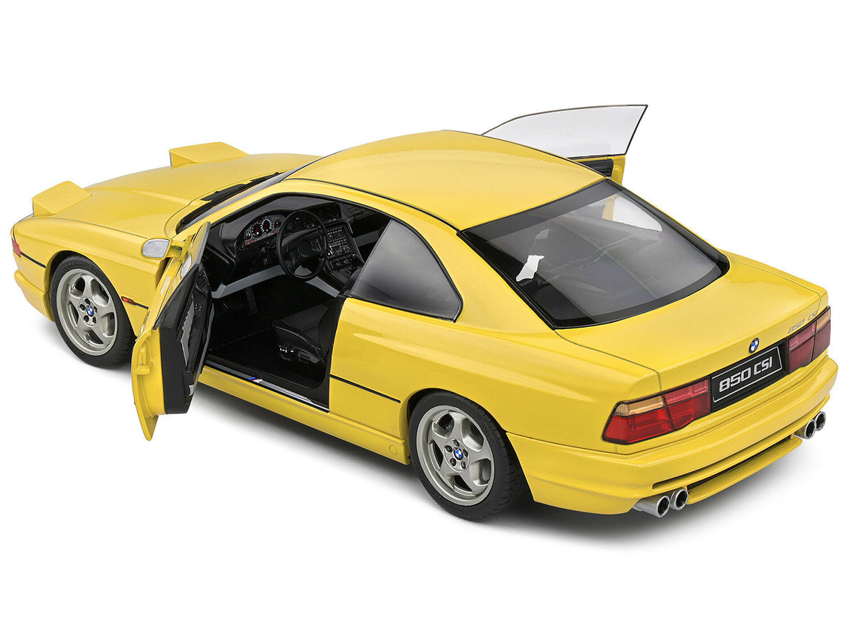 1990 BMW 850 (E31) CSI Dakar Yellow 1/18 Diecast Model Car by Solido