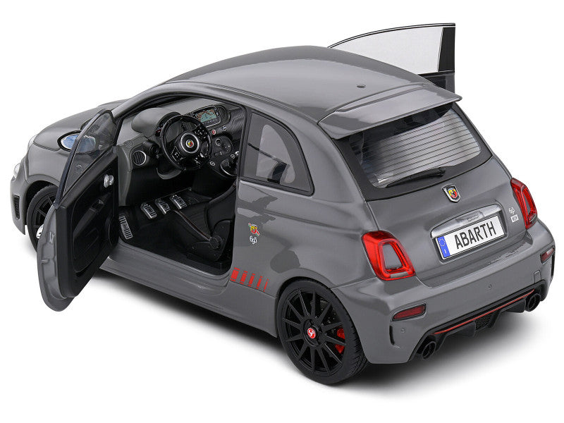 2022 Fiat 695 Abarth XSR Yamaha Record Gray with Red Stripes 1/18 Diecast Model Car by Solido