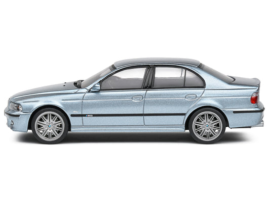 2003 BMW E39 M5 Silver Water Blue Metallic 1/43 Diecast Model Car by Solido