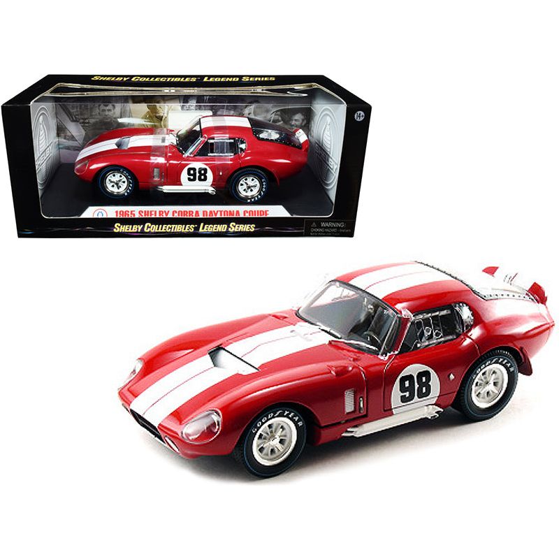 1965 Shelby Cobra Daytona Coupe #98 Red with White Stripes 1/18 Diecast Model Car by Shelby Collectibles