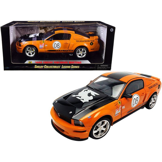 2008 Ford Shelby Mustang #08 "Terlingua" Orange and Black "Shelby Collectibles Legend" Series 1/18 Diecast Model Car by Shelby Collectibles