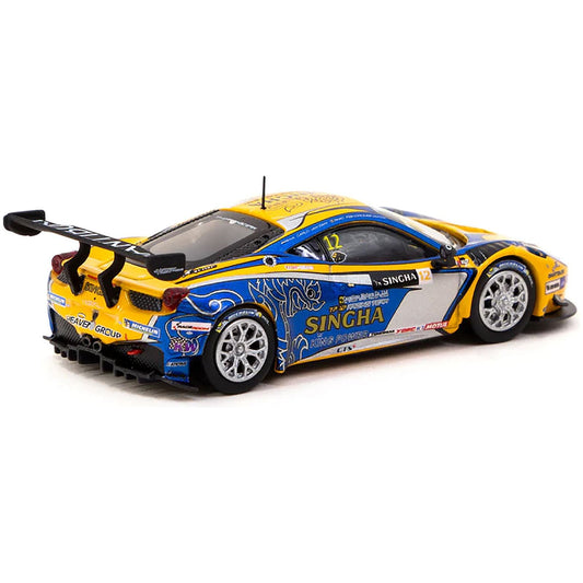 Ferrari 458 Italia GT3 #12 Carlo van Dam - Piti Bhirombhakdi "Singha Motorsport" "GT Asia Series" (2016) "Hobby64" Series 1/64 Diecast Model Car by Tarmac Works