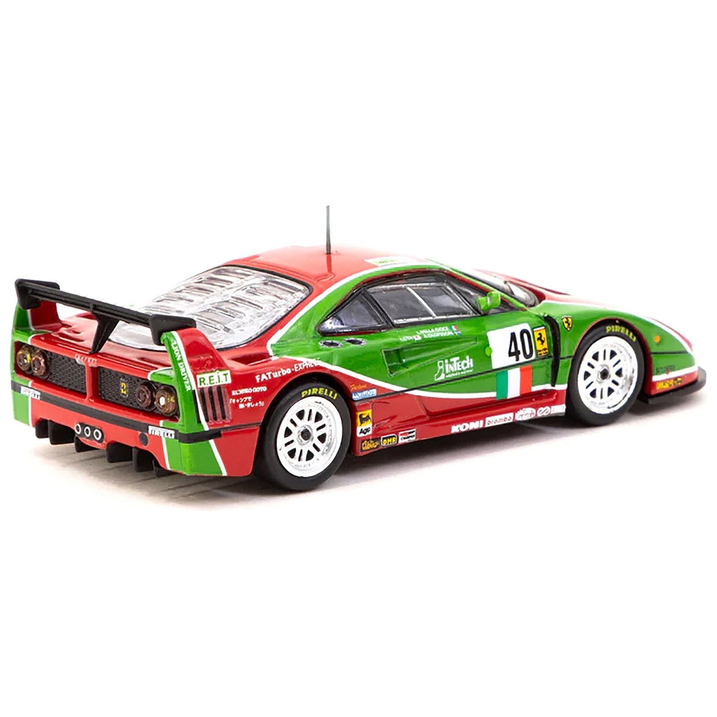 Ferrari F40 #40 Anders Olofsson - Luciano Della Noce - Tetsuya Ota "Ennea SRL" 24 Hours of Le Mans (1995) "Hobby64" Series 1/64 Diecast Model Car by Tarmac Works