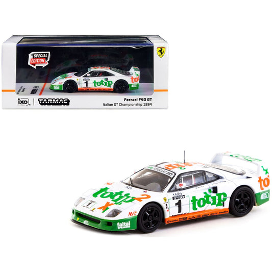 Ferrari F40 GT #1 Federico D'Amore - Oscar Larrauri "Italian GT Championship" (1994) "Hobby64" Series 1/64 Diecast Model Car by Tarmac Works