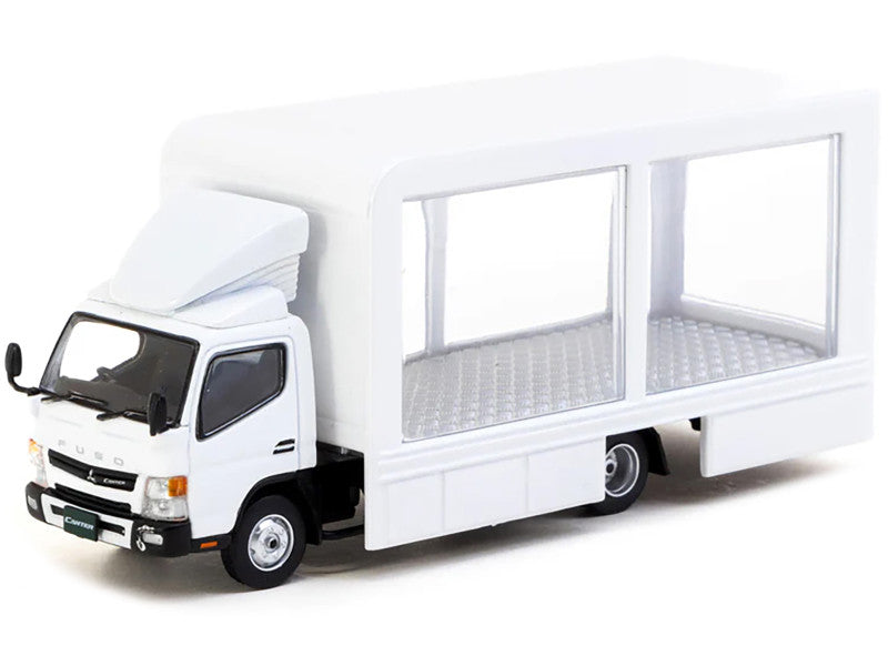 Mitsubishi Fuso Canter Mobile Display Truck RHD (Right Hand Drive) White "Truck64" Series 1/64 Diecast Model by Tarmac Works