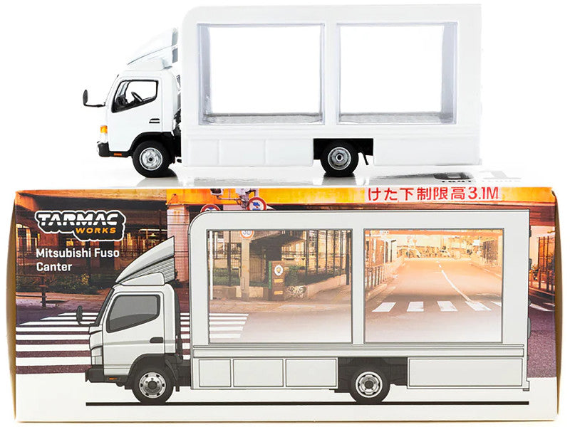 Mitsubishi Fuso Canter Mobile Display Truck RHD (Right Hand Drive) White "Truck64" Series 1/64 Diecast Model by Tarmac Works