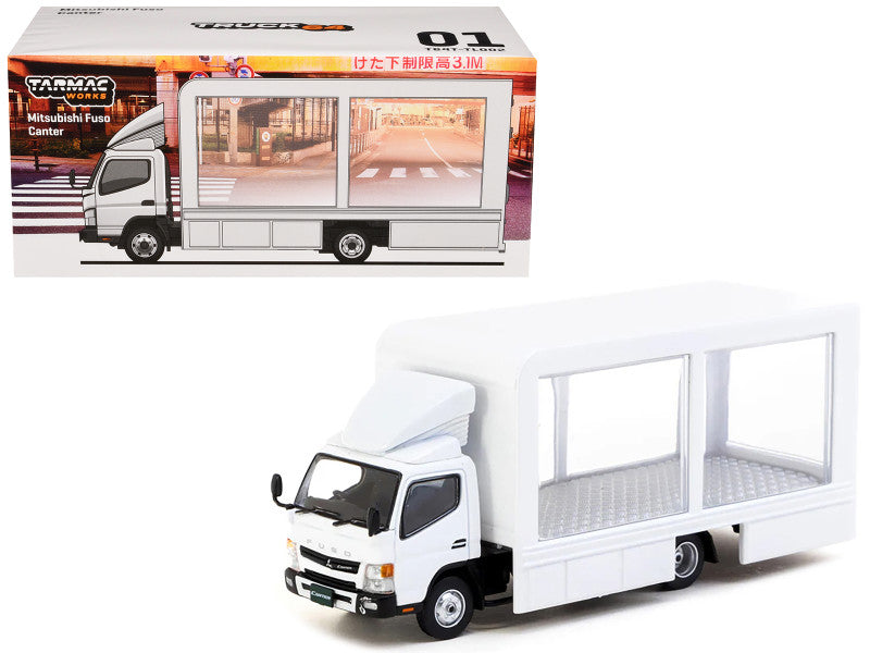 Mitsubishi Fuso Canter Mobile Display Truck RHD (Right Hand Drive) White "Truck64" Series 1/64 Diecast Model by Tarmac Works