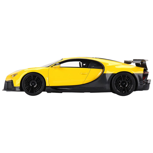 Bugatti Chiron Pur Sport Yellow and Black 1/18 Model Car by Top Speed