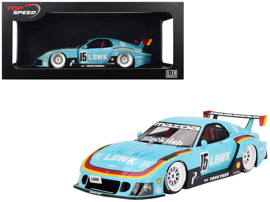 Mazda RX-7 LB-Super Silhouette RHD (Right Hand Drive) #15 James Pearman "Liberty Walk Europe" 1/18 Model Car by Top Speed