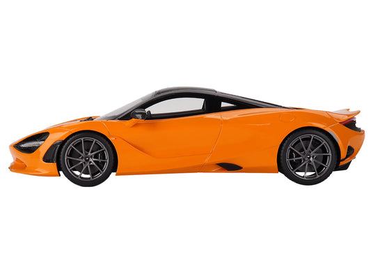 McLaren 750S McLaren Orange with Black Top 1/18 Model Car by Top Speed