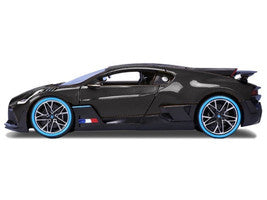 Bugatti Divo Carbon Fiber with Blue Accents "Carbon Series - Bburago 50th Anniversary" 1/18 Diecast Model Car by Bburago