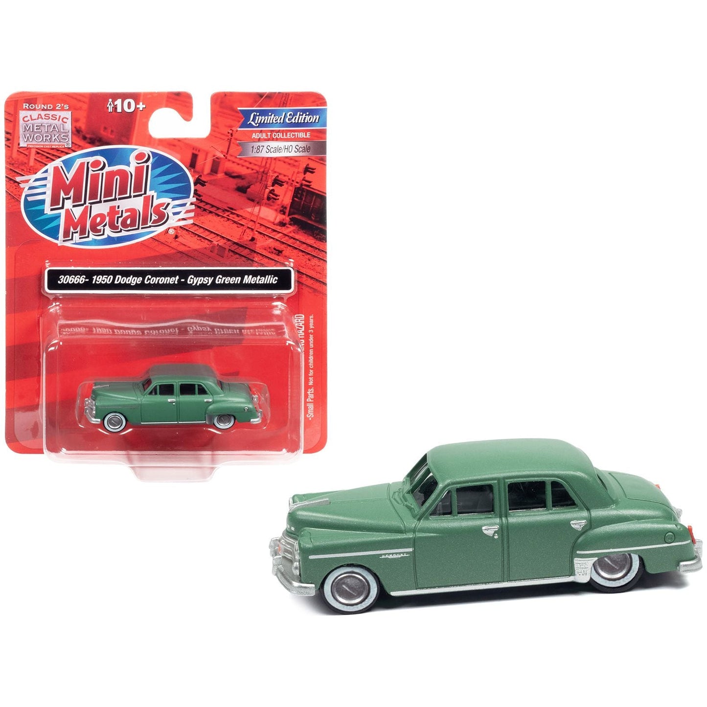 1950 Dodge Coronet Gypsy Green Metallic 1/87 (HO) Scale Model Car by Classic Metal Works