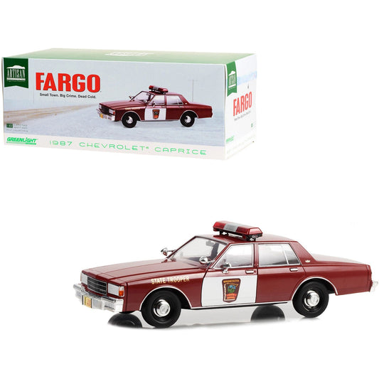 1987 Chevrolet Caprice Burgundy with Burgundy Interior "Minnesota State Trooper" "Fargo" (1996) Movie "Artisan Collection" 1/18 Diecast Model Car by Greenlight