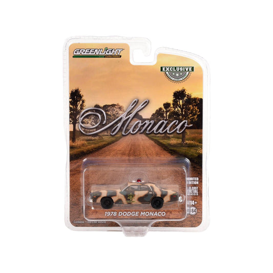 1978 Dodge Monaco Brown Camouflage "Hazzard County Sheriff" "Hobby Exclusive" Series 1/64 Diecast Model Car by Greenlight