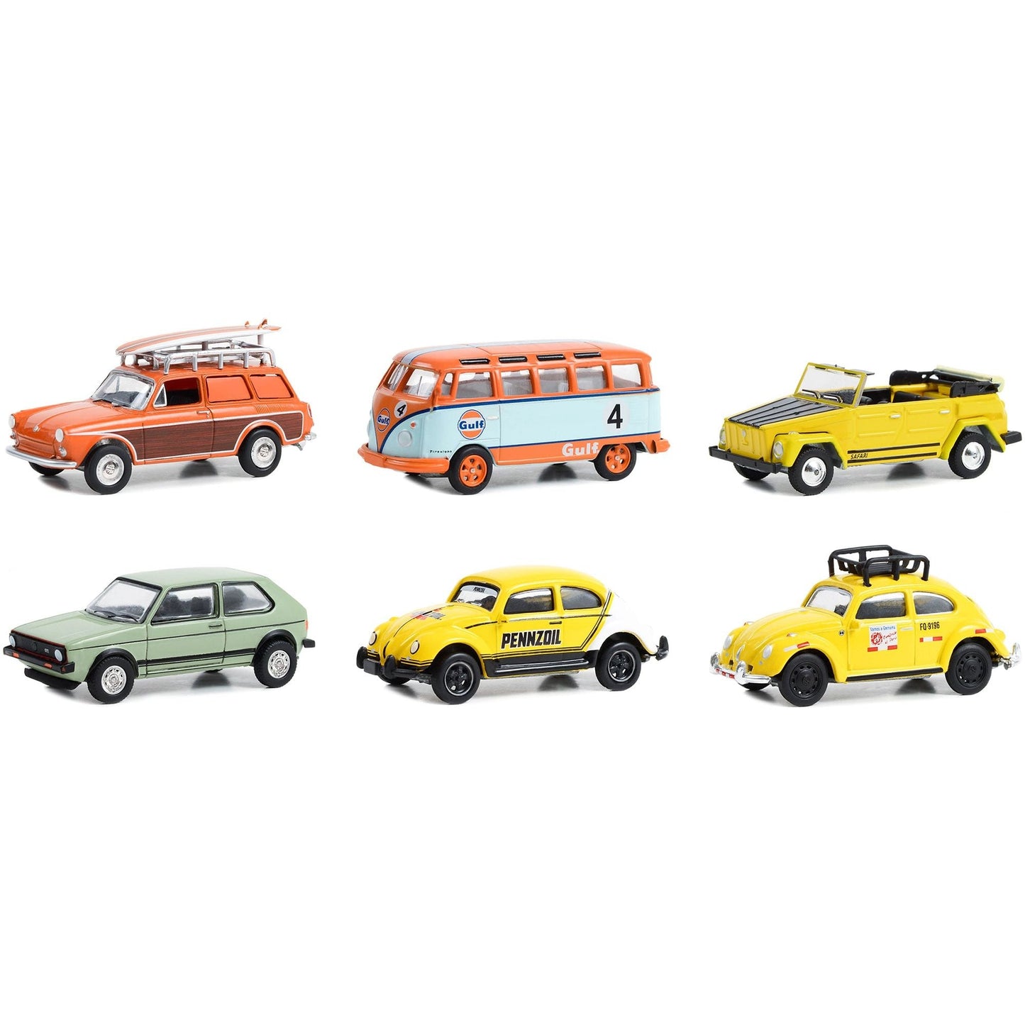 "Club Vee V-Dub" Set of 6 pieces Series 16 1/64 Diecast Model Cars by Greenlight