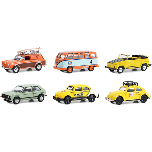 "Club Vee V-Dub" Set of 6 pieces Series 16 1/64 Diecast Model Cars by Greenlight