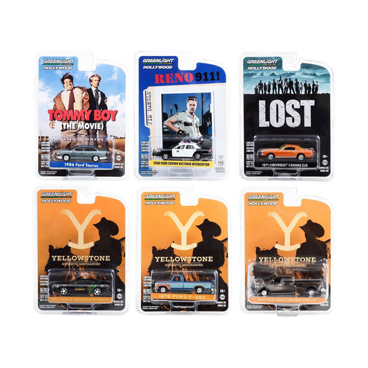 "Hollywood Series" Set of 6 pieces Release 38 1/64 Diecast Model Cars by Greenlight