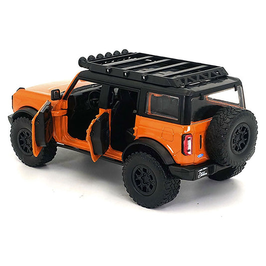 2021 Ford Bronco Orange with Black Stripes and Roof Rack "Just Trucks" Series 1/24 Diecast Model Car by Jada