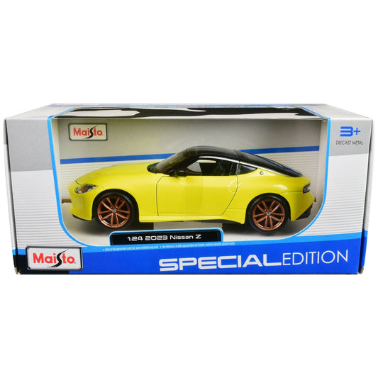 2023 Nissan Z Yellow Metallic with Black Top "Special Edition" Series 1/24 Diecast Model Car by Maisto