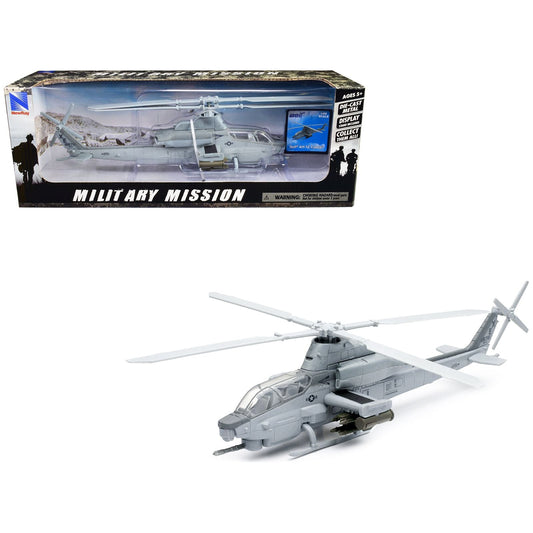 Bell AH-1Z Cobra Helicopter Gray "US Air Force" "Military Mission" Series 1/55 Diecast Model by New Ray