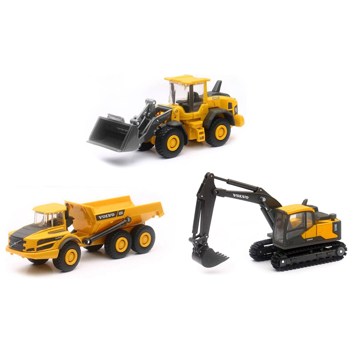 "Volvo Construction Vehicles" Set of 3 pieces Diecast Models by New Ray